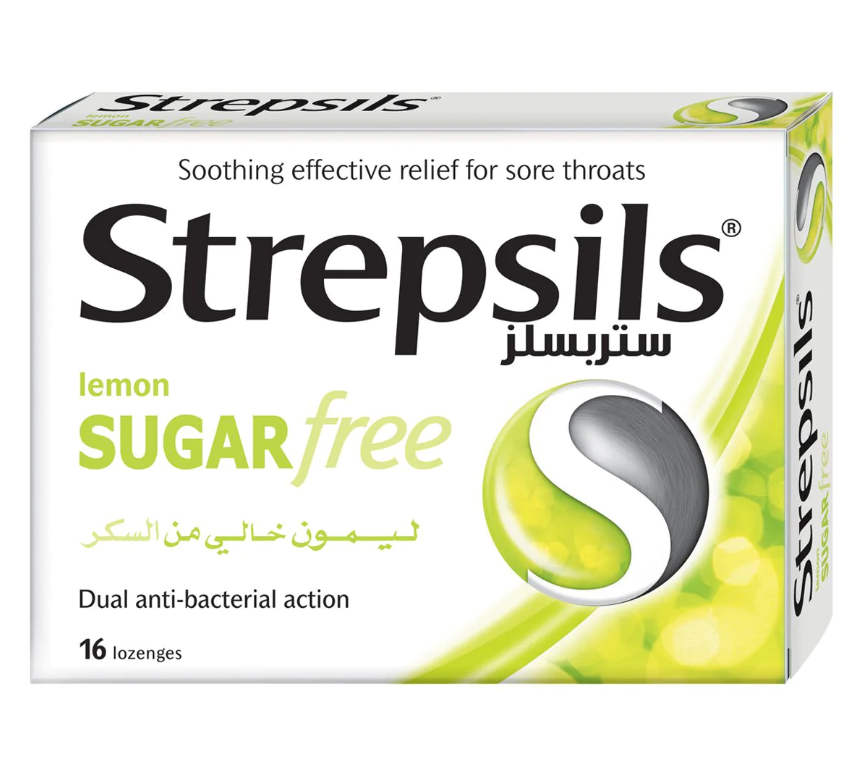 strepsils sugar free lemon 16 lozenges