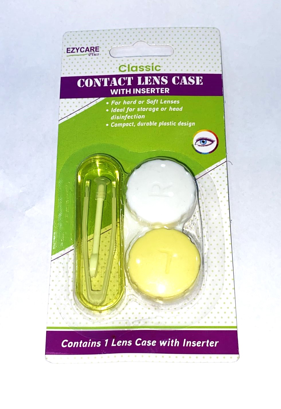 Ezycare plus classic contact lens case with inserter AED 20