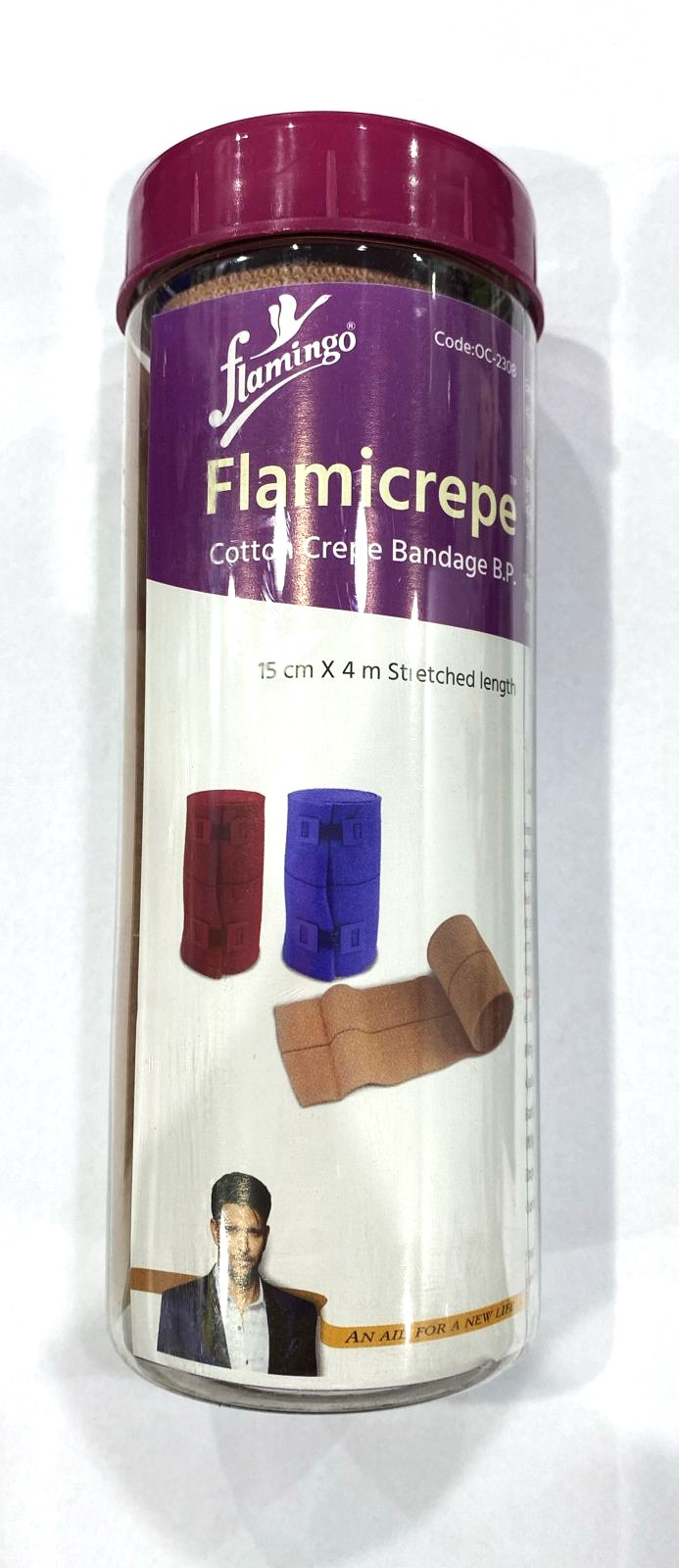 flamingo flamicrepe cotton crepe bandage b.p 15 cm X 4m AED 12.28
